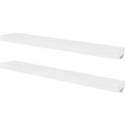 Étagère armoire meuble design 2 murales en mdf blanc pour dvd/livres 2702111/2