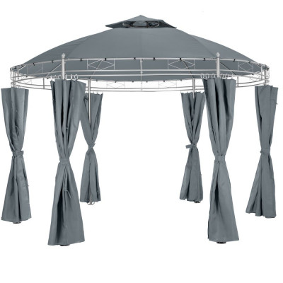 Tonnelle abri de jardin diamètre 3,5 m gris anthracite 2208176