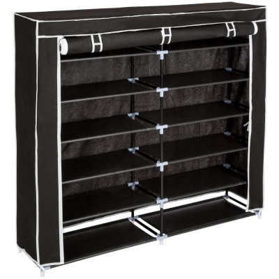 Armoire à chaussures tissu 115 x 110 x 28 cm noir 2008153