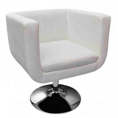 Fauteuil siège tabouret lounge club design moderne réglable blanc 1102020/3