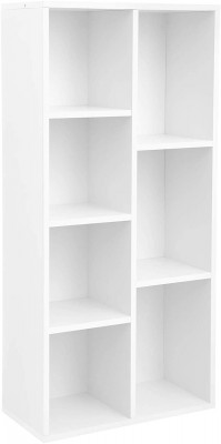 Bibliothèque à 7 compartiments étagère à 7 cubes ouverts rangement pour salon et bureau 50 x 24 x 106 cm style moderne blanc 12_0000497