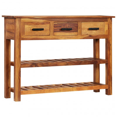 Buffet bahut armoire console meuble de rangement avec 3 tiroirs 110 cm bois massif de sesham 4402293