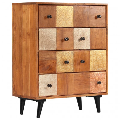Buffet bahut armoire console meuble de rangement à tiroirs 75 cm bois d'acacia massif 4402208