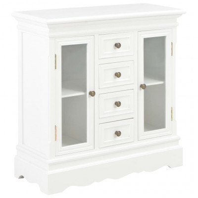 Buffet bahut armoire console meuble de rangement blanc 70 cm bois de pin massif 4402057