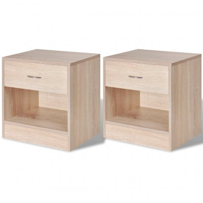 Table de nuit chevet commode armoire meuble chambre 2 pcs avec tiroir couleur de chêne 1402135