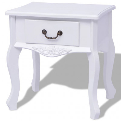 Table de nuit chevet commode armoire meuble chambre mdf blanc 1402180