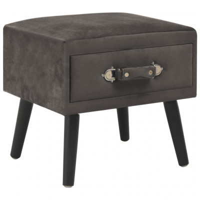 Table de nuit chevet commode armoire meuble chambre gris 40x35x40 cm velours 1402090