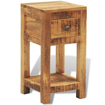 Table de nuit chevet commode armoire meuble chambre avec 1 tiroir bois massif de manguier 1402042