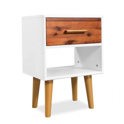 Table de nuit chevet commode armoire meuble chambre 40 x 30 x 45 cm bois d'acacia massif 1402081
