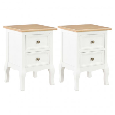 Table de nuit chevet commode armoire meuble chambre 2 pcs blanc 35x30x49 cm mdf 1402162