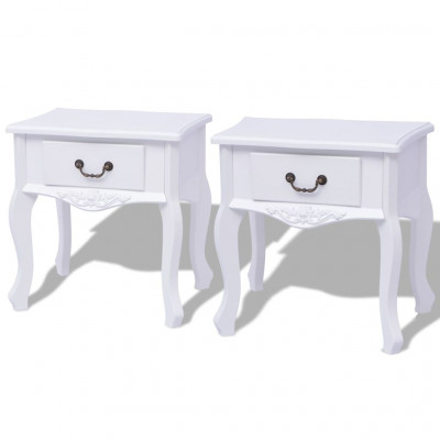 Table de nuit chevet commode armoire meuble chambre 2 pcs mdf blanc 1402181