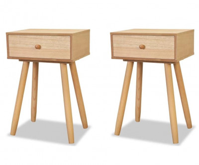 Table de nuit chevet commode armoire meuble chambre 2 pcs bois de pin massif 40 x 30 x 61 cm marron 1402171