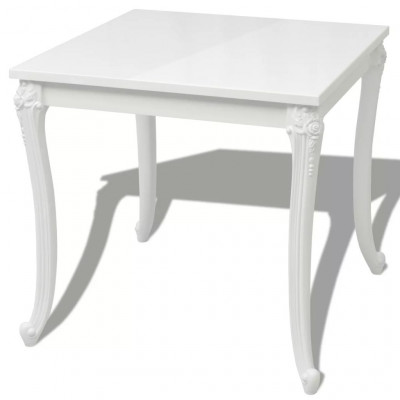 Table de salon salle à manger design 80 cm laquée blanche 0902293