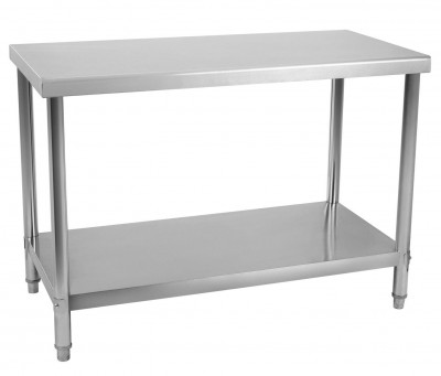 Table de travail professionnelle acier inox pieds ajustable 120 x 70 cm 3614083