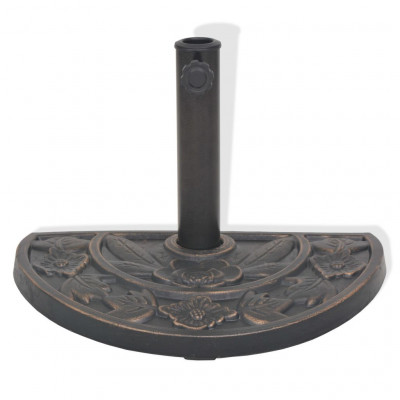 Socle pied de parasol en résine demi-cercle diamètre 38 et 48 mm bronze 9 kg 2202077