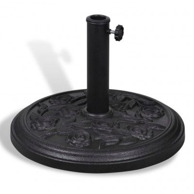 Pied socle base de parasol rond en résine noir 9 kg diamètre 38 et 48 mm 2202080