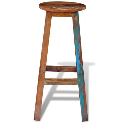Tabouret de bar design chaise siège bois massif recyclé 1202065