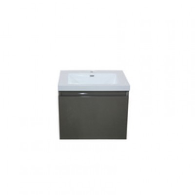 Meuble sous vasque PRIMEO 80cm suspendu 2 tiroirs gris