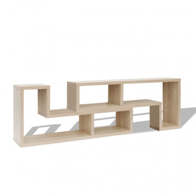 Meuble télé buffet TV télévision design pratique double en forme de L chêne 2502055