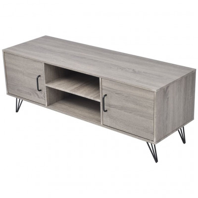 Meuble télé buffet tv télévision design pratique 120 cm gris 2502259