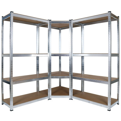 Rayonnage d‘atelier lourd étagères enfichables 160 cm armoire de coin kit cave stockage 16_0002707