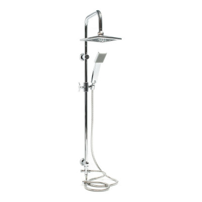 Système douche effet pluie pommeau douche carré robinetterie douchette incluse 16_0002879