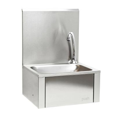 Évier lavabo acier fin gastro commande au genou lave-main anti-jet 16_0002395