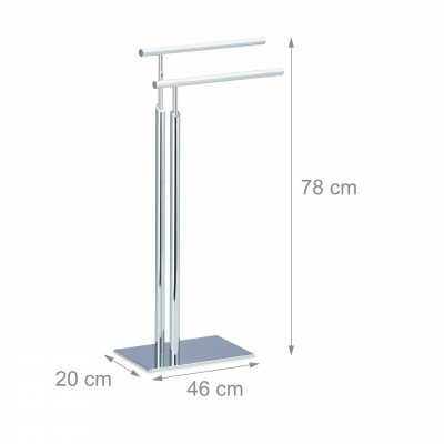 Porte-serviettes sur pied 2 bras support 78 cm métal 13_0002270