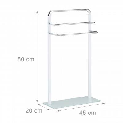 Porte-serviettes 3 barres sur pieds 80 cm métal et verre 13_0002240