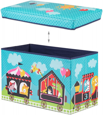 Tabouret coffre boîte jouet pouf rangement enfant bleu 13_0002763_3