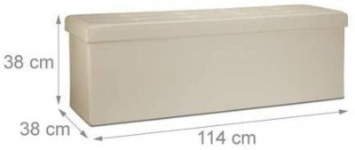 Tabouret pliant synthétique pouf de rangement pliant pliable 114 cm beige 13_0002807_3