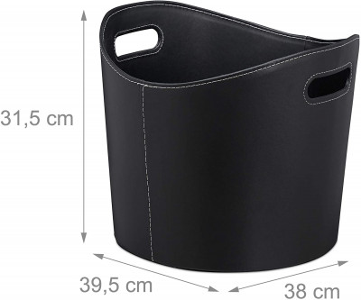 Panier à bûches accessoire cheminé 39,5 cm synthétique noir 13_0001898_2