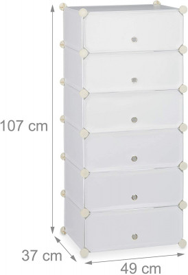 Armoire étagère meubles à chaussures rangement plastique chaussures modulable 12 paires blanc 13_0001661_2