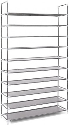 Étagère à chaussures pour 50 paires meuble range-souliers 10 étages compartiments rangement couloir cave 175,5 cm gris 13_0001029
