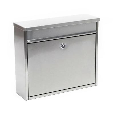 Boite aux lettres design boite postale murale acier inoxydable courrier argenté 16_0000057
