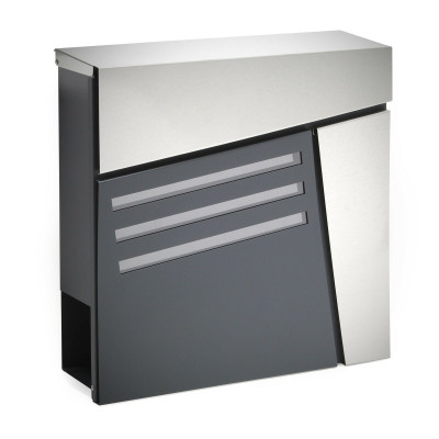 Boite aux lettres design murale design anthracite journal acier galvanisé et acier inoxydable anthracite 16_0000096