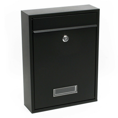 Boite aux lettres design murale courrier acier galvanisé noir 16_0000075
