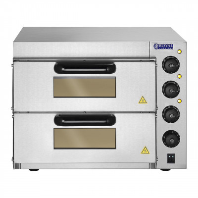 Four à pizza - 2 chambres - Base en chamotte 3000 W Acier inoxydable 14_0001740