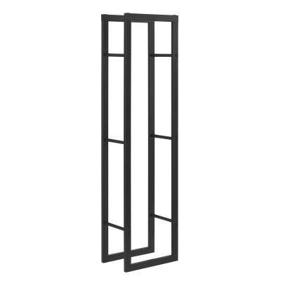 Porte-bûches robuste range-bûches solide support pour bois de chauffage rangement efficace pour intérieur extérieur acier laqué 40 x 150 x 25 cm noir 03_0005959