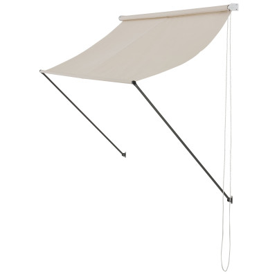 Brise-soleil pare-soleil auvent pour fixer au mur rétractable armature en acier sable 200 x 120 cm 03_0001111