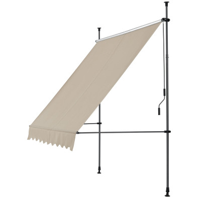 Brise-soleil pare-soleil métal et polyester hauteur variable sable 300 x 120 x 200-300 cm 03_0001123