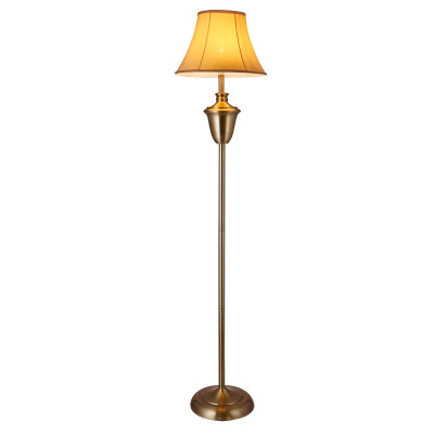 Lampadaire lampe à pied lampe torchère cuivre poli beige hauteur : env. 157 cm diamètre de l'abat-jour : 35 cm beige brun blanc 03_0002441