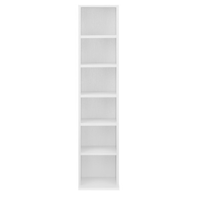 Étagère tour CD / DVD rangement stockage 90 cm MDF mélaminé blanc 03_0001677