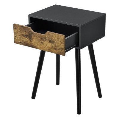 Table basse pour salon meuble tiroir PVC 60 cm noir 03_0006165