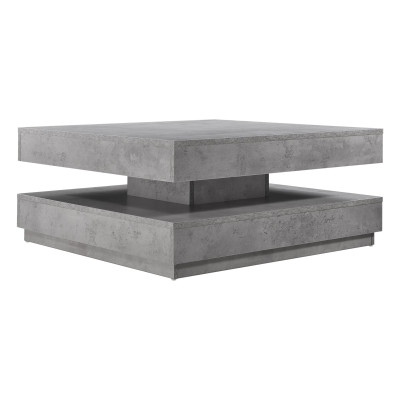 Table basse avec plateau tournant 76 x 76 cm bois gris béton 03_0004128