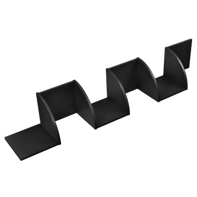 Étagère murale zig zag design rétro noir mat 03_0001787