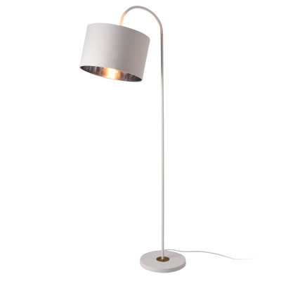 Lampadaire moderne lampe sur pied design métal textile 173 cm blanc 03_0005251