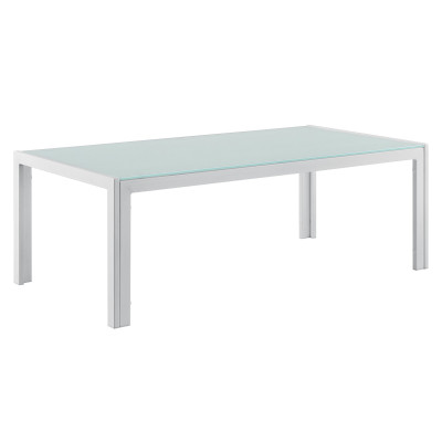 Table basse extérieure en verre 100 cm blanc 03_0004135
