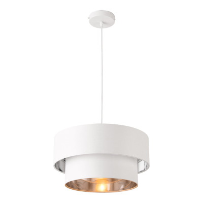 Lampe à suspendre suspension 60 w en diamètre 40 cm blanc argenté 03_0005262