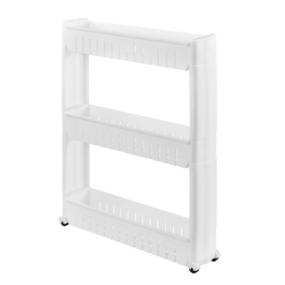 Meuble de rangement à roulettes chariot roulant tour de rangement 72 cm blanc 03_0002851